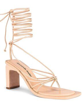 A'mmonde Atelier Aime 80 Heel Lace-Up Sandal in Nude NEW Size 8